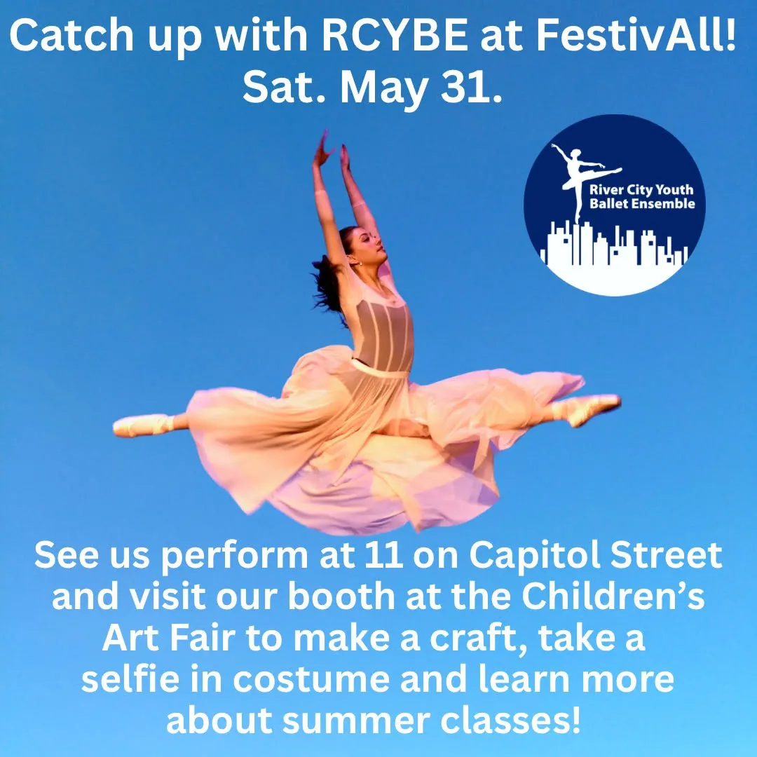 River City Youth Ballet Ensemble at FestivALL on Saturday May 31st 2025 at Capitol Charleston, WV. Visit our booith at the Children's art fair to take photos and learn about summer classes!